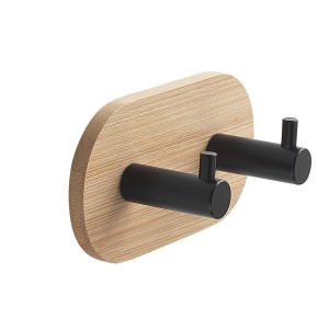 GEDY HIMALAYA podwójny haczyk samoprzylepny, czarny/bambus 1127