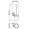 GEDY NEVIS wisząca szczotka do WC, ceramika, chrom NV330313