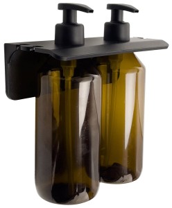 GEDY GROUPER podwójny wiszący dozownik mydła, 2x500ml, brąz 2159
