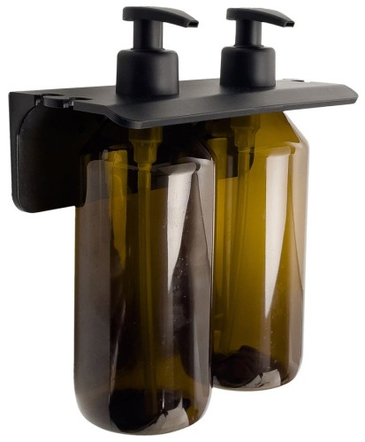 GEDY GROUPER podwójny wiszący dozownik mydła, 2x500ml, brąz 2159