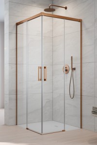 Radaway Idea Brushed Copper KDD L75x P90 kabina prysznicowa 387066-93-01L + 387060-93-01R