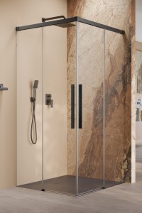 Radaway Idea 8 QL Black KDD Standard L80x P100 kabina prysznicowa 10590080-54-01L + 10590100-54-01R