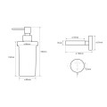 X-ROUND wiszący dozownik mydła 230ml, mleczne szkło, chrom