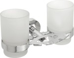 SAPHO XR900 X-ROUND wiszący podwójny uchwyt na kubki, szkło mleczne, chrom