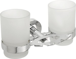 SAPHO XR900 X-ROUND wiszący podwójny uchwyt na kubki, szkło mleczne, chrom