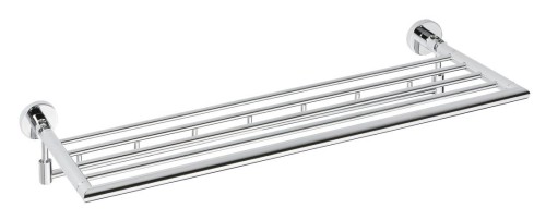X-ROUND półka na ręczniki składana z haczykami 600mm, chrom