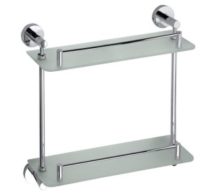 SAPHO XR602 X-ROUND E półka szklana podwójna 400mm, chrom