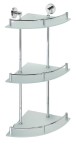 SAPHO XR606 X-ROUND E półka szklana narożna z relingiem 270x660x355mm, chrom