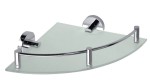 SAPHO XR605 X-ROUND E półka szklana narożna z relingiem 255x60x230mm, chrom
