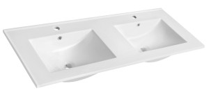 SAPHO 1601-120 SLIM podwójna umywalka meblowa 120x46,5cm, biały