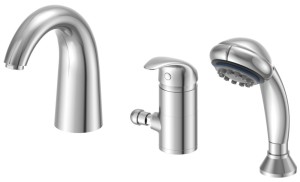 AQUALINE 1107-30 KASIOPEA bateria na brzeg wanny, trzyelementowa,chrom