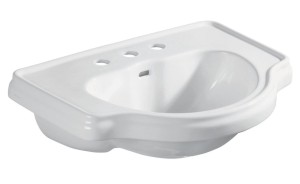 Kerasan 103001-3 RETRO umywalka ceramiczna 62x45,5cm, wpuszczana w blat, 3 otwory na baterię, biały