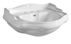 Kerasan 104501-3 RETRO umywalka ceramiczna 55x45cm, z 3 otworami na baterię, biały