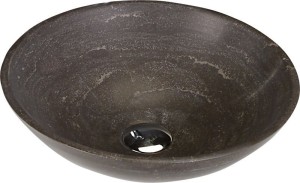 SAPHO 2401-02 BLOK 1 umywalka kamienna Ø 40 cm, ciemny kamień matowy