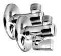 Zawór kulowy narożny 1/2 "x3/8", z filtrem, para, chrom