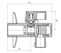 Zawór kulowy narożny 1/2 "x3/8", z filtrem, para, chrom