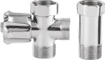 AQUALINE 5315 Zawór pralki przed baterią ścienną z zaworem zwrotnym 3/4"x3/4", chrom