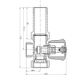 Zawór pralki przed baterią ścienną z zaworem zwrotnym 3/4"x3/4", chrom