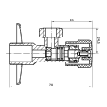 MULTITURN zawór kulowy narożny 1/2 "x3/8", para, chrom