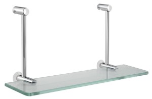 SAPHO 1301-15 Półka szklana do powieszenia na kabinie prysznicowej 400x180x125mm, chrom