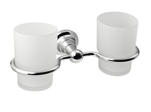 SAPHO 1317-05 DIAMOND podwójny uchwyt na kubki, szkło mleczne, chrom
