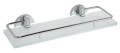 X-ROUND E półka szklana z relingiem 300x130mm, szkło mleczne, chrom