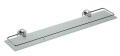 X-ROUND E półka szklana ze składanym drążkiem 600x130mm, szkło mleczne, chrom