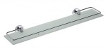 SAPHO XR600 X-ROUND E półka szklana ze składanym drążkiem 600x130mm, szkło mleczne, chrom
