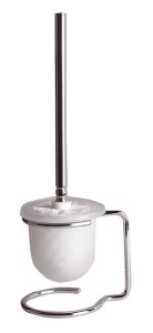 SAPHO XR302 X-ROUND E szczotka do WC do postawienia, szkło mleczne, chrom