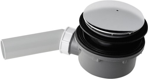 RETRO syfon do brodzików, średnica 90mm, korek chrom