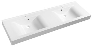 SAPHO 68164 FLAVIA umywalka kompozytowa podwójna 160x50cm, biała