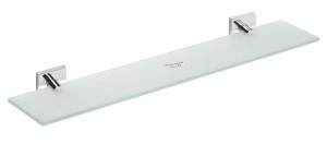 SAPHO XQ603 X-SQUARE półka szklana 600x55x130mm, szkło mleczne, chrom