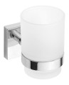 X-SQUARE kubek, szkło mleczne, chrom
