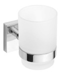 SAPHO XQ903 X-SQUARE kubek, szkło mleczne, chrom