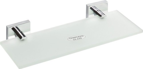X-SQUARE półka szklana 300x55x130mm, szkło mleczne, chrom