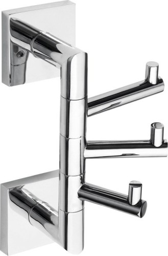 X-SQUARE wieszak potrójny obrotowy, chrom
