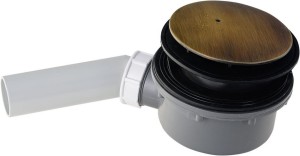 Kerasan 905693 RETRO syfon do brodzików, średnica 90mm, DN40, korek brąz