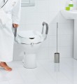 HANDICAP Deska WC podwyższona 10 cm, z uchwytami, biała