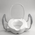 HANDICAP Deska WC podwyższona 10 cm, z uchwytami, biała