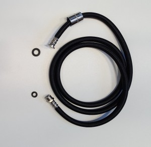 AQUALINE Wąż do pryszniców wysuwanych, F1/4"-M3/8",150cm, czarny ND1107-30-3