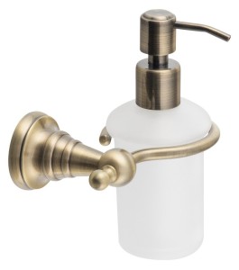SAPHO 1318-19 DIAMOND dozownik mydła 200ml, szkło mleczne, brąz