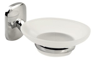 AQUALINE RB102 RUMBA mydelniczka, szkło mleczne, chrom