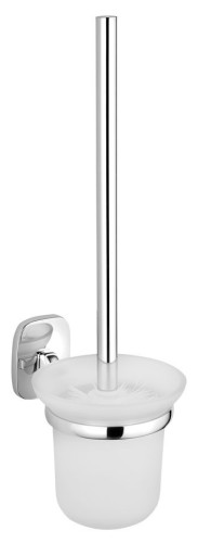RUMBA wisząca szczotka do WC, szkło mleczne, chrom