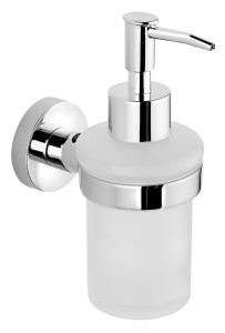 AQUALINE SB119 SAMBA dozownik mydła 150ml, szkło mleczne, chrom