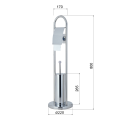 SAMBA stojan z podstawą, szczotką toaletową i uchwytem na papier toaletowy, chrom