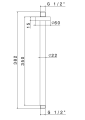 Vema Tiber Steel Ramie sufitowe do deszczownicy L-35cm stal nierdzewna V08256 rysunek techniczny