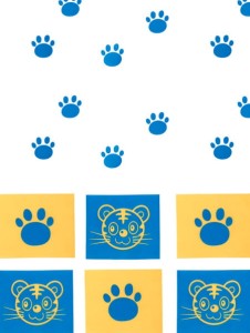 *Cat żółto/niebieska zasłona prysznicowa 180x200cm