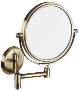 SAPHO XP012 Wiszące lusterko kosmetyczne, średnica 140mm, dwustronne, brąz