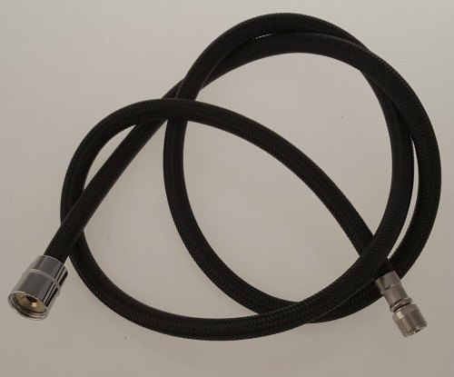 Wąż do pryszniców wysuwanych, F1/2"-M1/4",150cm, czarny