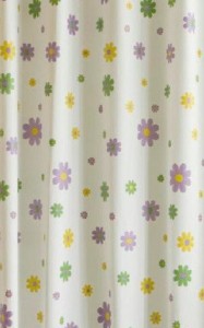 AQUALINE ZV014 Zasłonka prysznicowa 180x200cm, winyl, kwiecisty